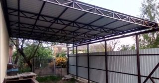 Односкатные навесы из металлопрофиля Комсомольск-на-Амуре, цена от 3542 руб.